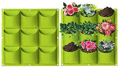 Hanging Planting Grow Bags, 18 Pockets Hanging Vertical Wall Planter Wall  Mounted Grow Bag Outdoor Indoor Gardening Vertical Greening Flower