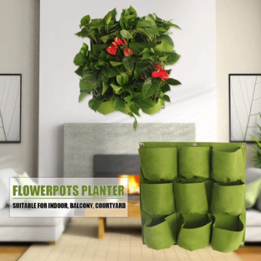 3 Pocket Garden Vegetable Flower Grow Non Woven Fabric Vertical Wall Hanging Planting Bag