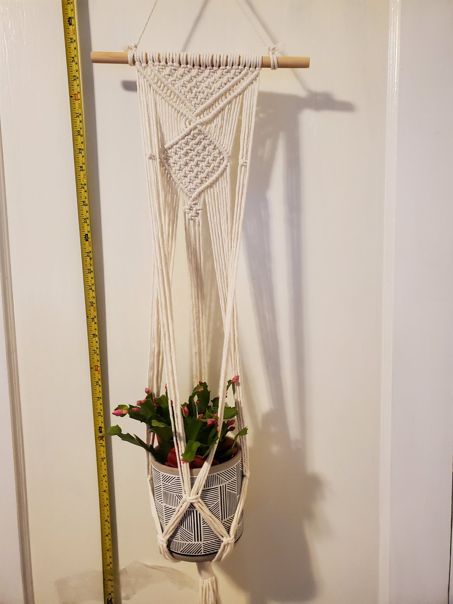 Macrame plant hanger pot and plants are not included