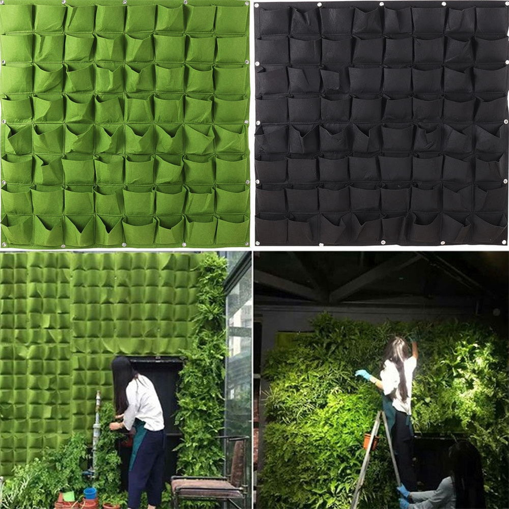 3 Pocket Garden Vegetable Flower Grow Non Woven Fabric Vertical Wall Hanging Planting Bag