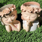 Cute girl Plant Pot with Drainage Holes
